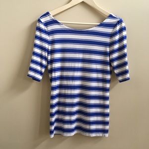 Banana republic- striped scoop back tee
